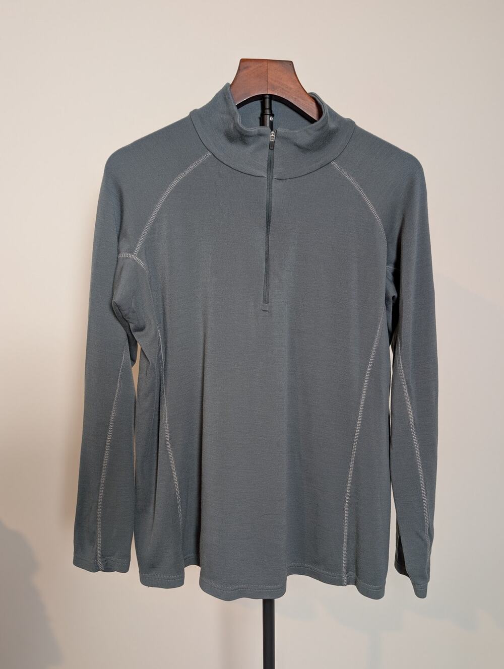 Merino Wool Long Sleeve 1/4 Zip Baselayer - Grey